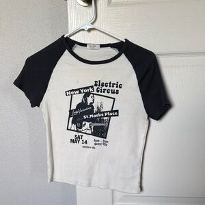 Brandy Melville Black and White Graphic Tee